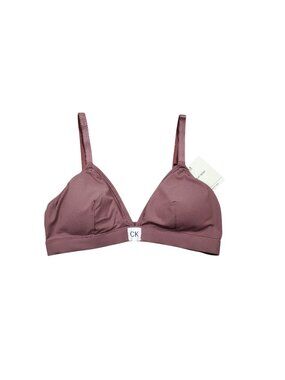 Calvin Klein Microfiber Rib Lightly Lined Triangle Bra Bralette Purple Medium